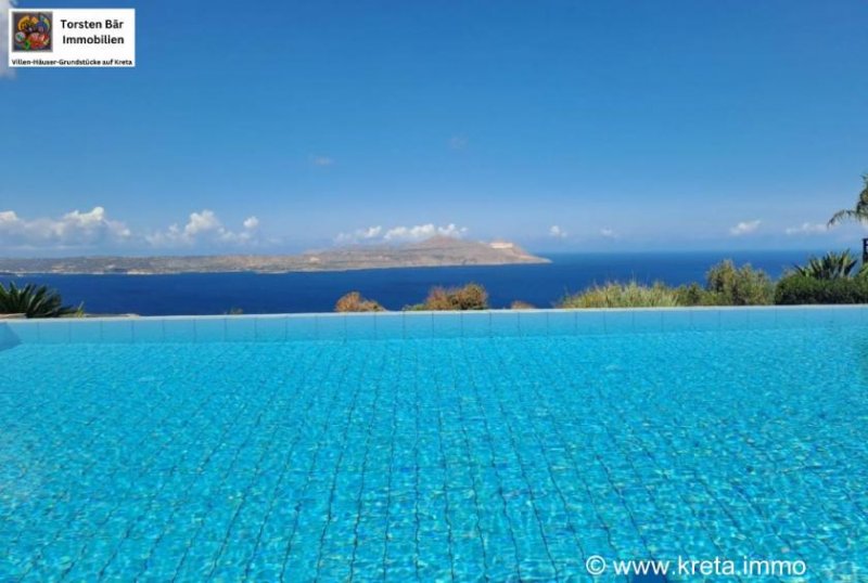 Kokkino Chorio Kreta, Kokkino Chorio eingeschossige Doppelhausvilla mit Pool und atemberaubendem Meerblick Haus kaufen